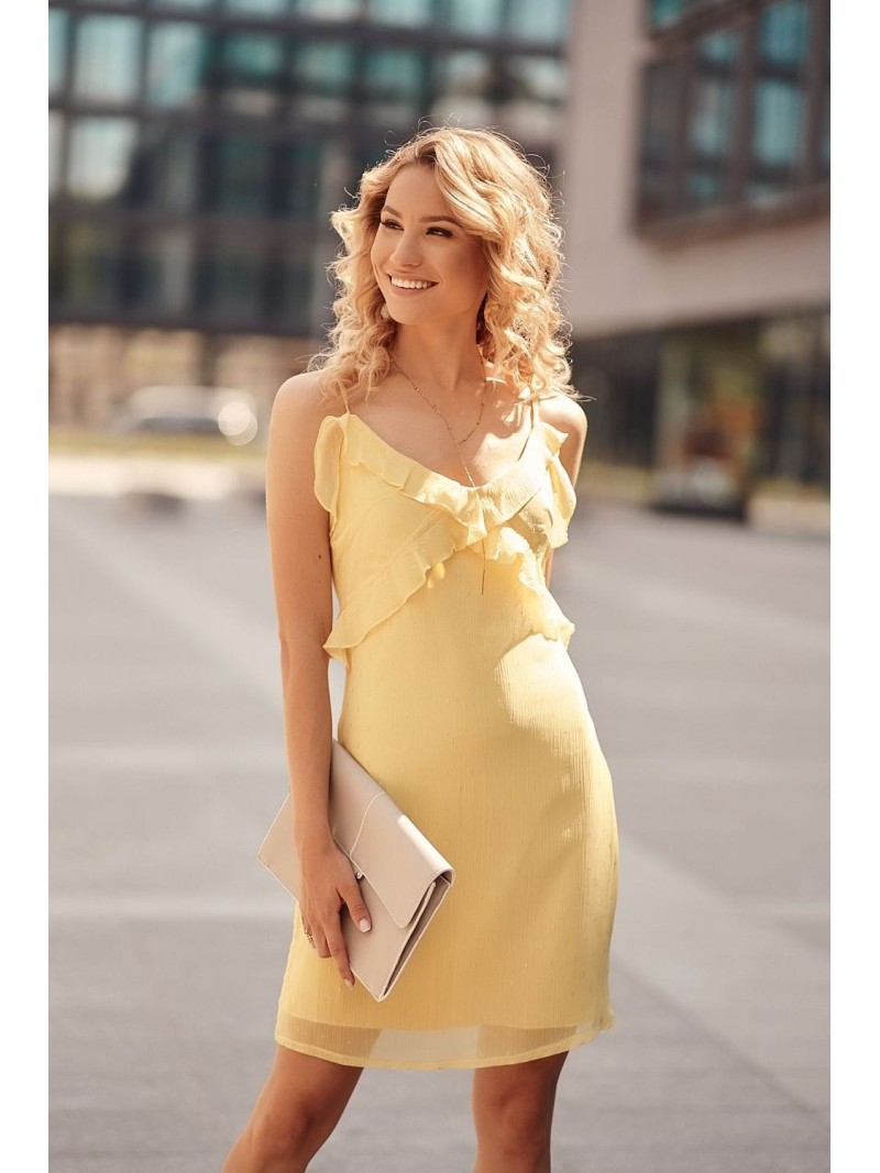 Charming dress with ruffles, yellow PR32120 - Online store - Boutique